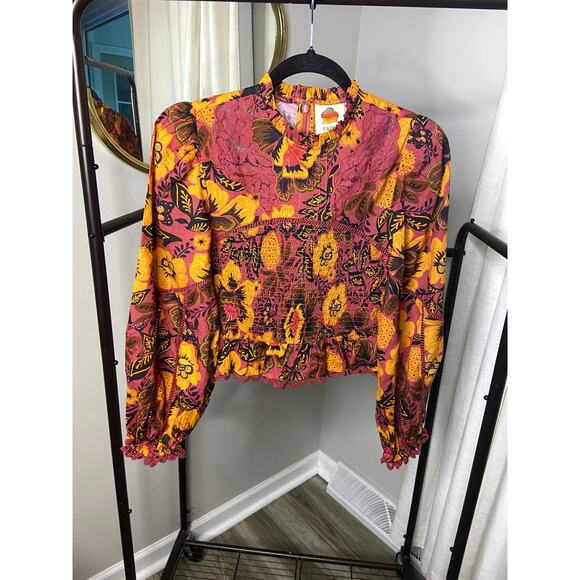 Farm Rio Garden Bloom Blouse size XXS - Picture 3 of 8